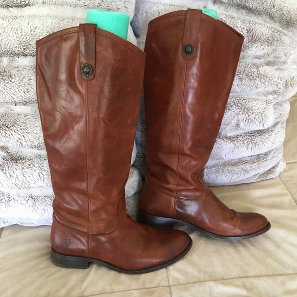 Frye Shoes - EUC Frye Melissa button boots in Cognac 8 1/2